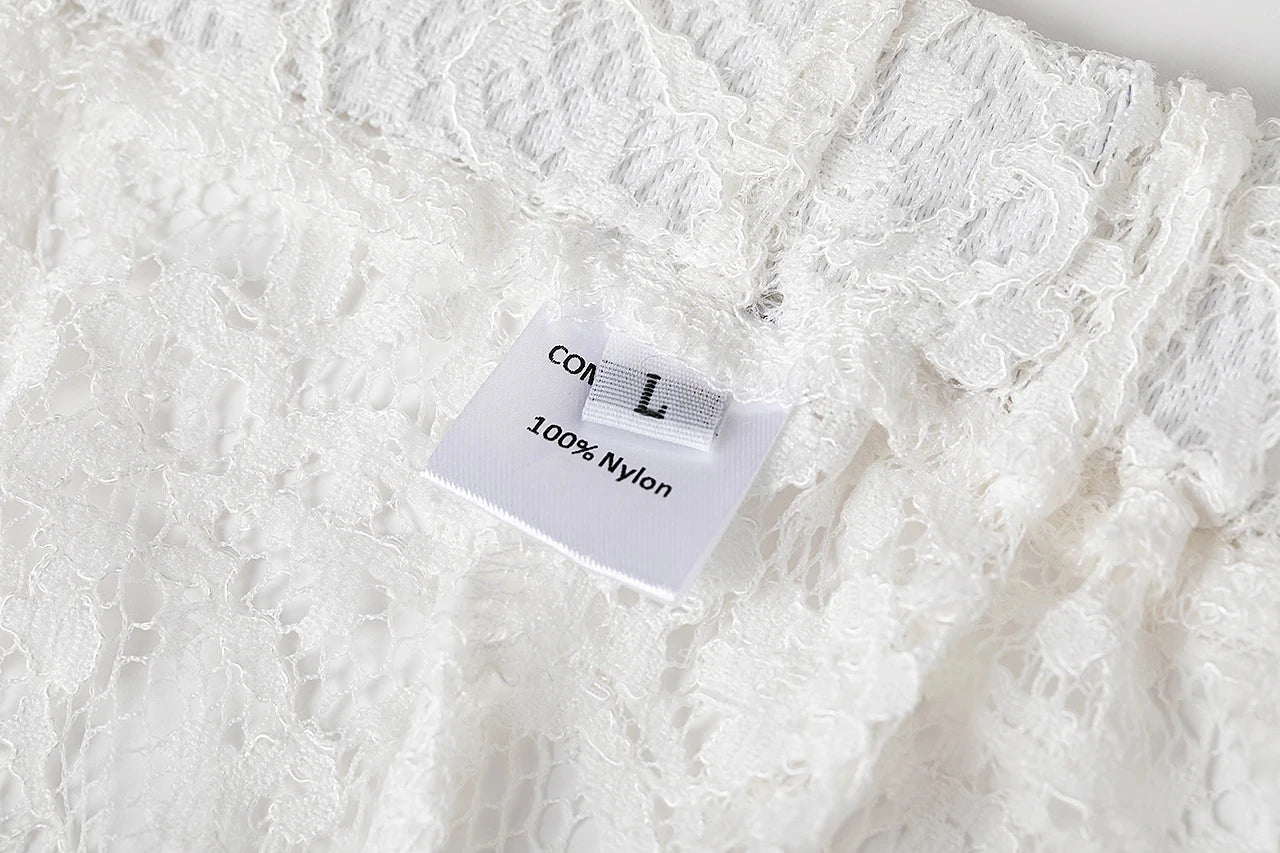 Lace Jacquard Transperant Skirt Women Summer New High Waist Sexy Casual Long Skirts 2025 Streetwear Fashion White Maxi Skirt