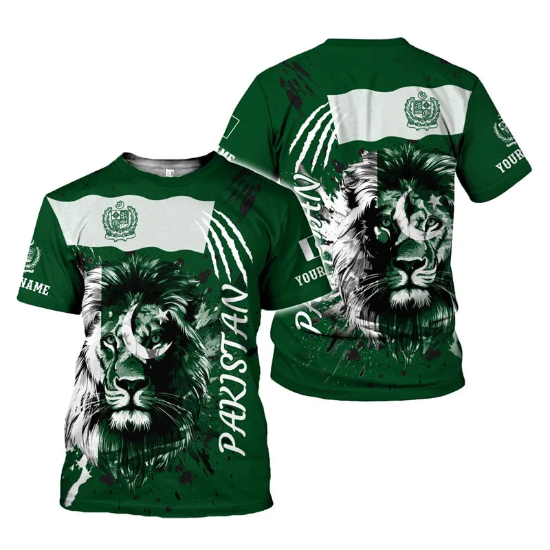 Pakistan Flag 3D Print Men's T-shirts For Men Clothing Summer Unisex Short Sleeve Tops Fashion Tees Streetwear Harajuku T Shirt