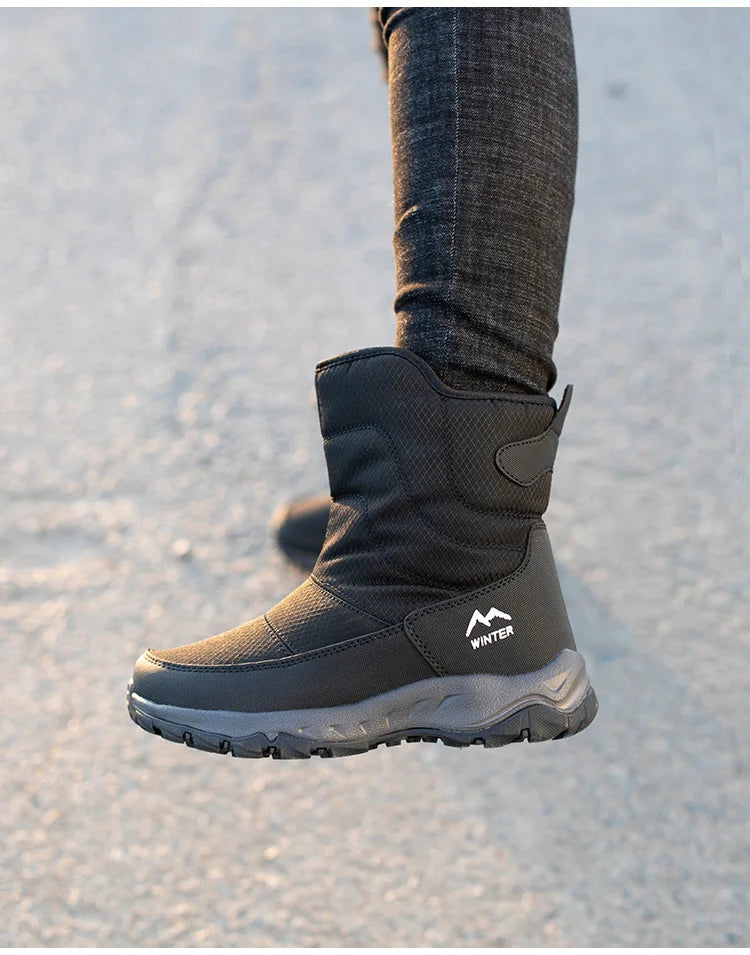 Brand Men Boots Winter Waterproof Snow Boots Unisex High Top Keep Warm Plus Outdoor Ankle Boots Male Cotton Casual Sneakers
