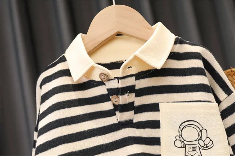 New Spring Autumn Kids Boys Clothes Strips Hoodies Jeans 2Pcs/Set Outfit Infant Kids Sport Casual Clothing Tracksuits 0-5 Years