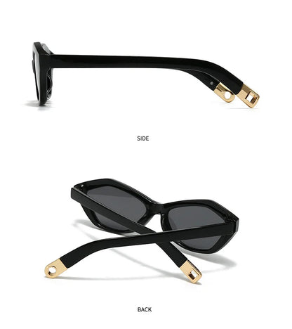 Fashion UV400 Cat Eye Sunglasses for Women Outdoor Stylish Retro Eyewear with Unique Temple Design Sun Glasses Gafas De Sol