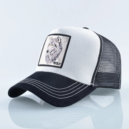 Fashion Baseball Cap With Embroidery Wolf Patch Snapback Hip Hop Trucker Caps Men Women Outdoor Breathable Visor Hat