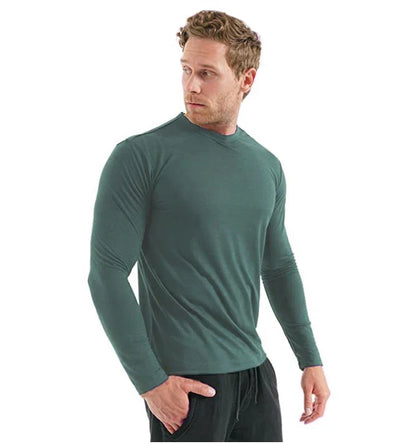 Men's 100% Merino Wool Base Layer Shirt 240G Thermal Top Warm Wicking Breathable Anti-Odor Underwear Warm Clothing Base Layer