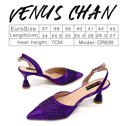 2025 New Summer Collection Stylish Italian Women’s Shoes and Bag Set in Gold Colour - Comfortable Mid Heels With Rhinestones