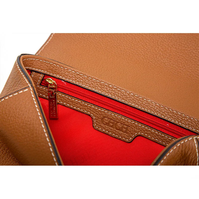 Women's Saddle Bag 2024 Autumn/Winter New Black Cow Leather Flip Small Square Bag Simple Commuter Diagonal Cross Bag