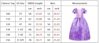 2026 Princess Party Costume Play Fancy Dress Girl Animation Movie Tangled Fairy Tale Halloween Apparel Purim Festival Frocks
