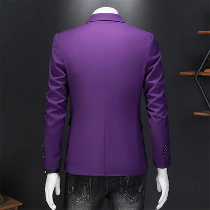 15 Color Fashion Mens Suit Jacket High Quality Slim Fit Solid Color Casual Business Mens Blazers Formal Office Wedding Suit Tops
