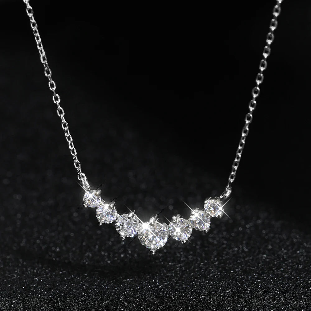 1.7/2.8CT Moissanite Pendant Necklace for Women 925 Sterling Silver Wedding Anniversary Fine Jewelry with Certificates