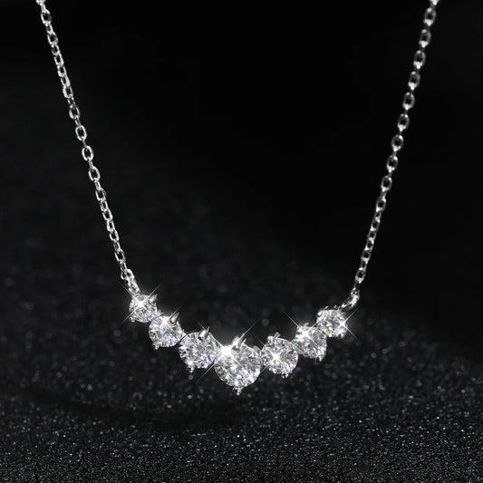 1.7/2.8CT Moissanite Pendant Necklace for Women 925 Sterling Silver Wedding Anniversary Fine Jewelry with Certificates