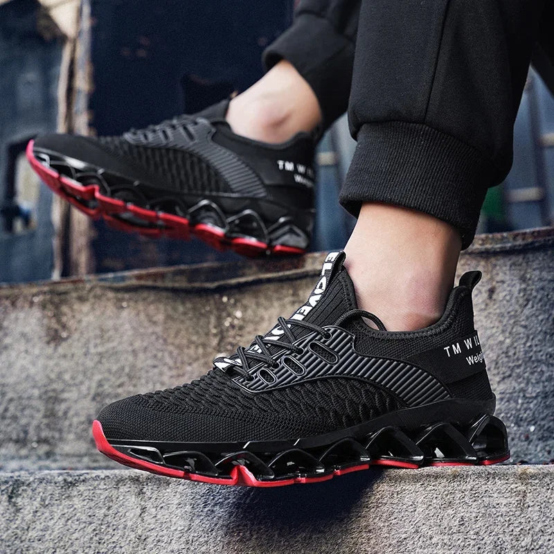 Men's Shoes Autumn Season New Soft Soled Simple Casual Sneakers Shoes Platform Mesh Breathable Lace Up Casual Running Shoes
