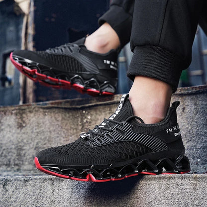 Men's Shoes Autumn Season New Soft Soled Simple Casual Sneakers Shoes Platform Mesh Breathable Lace Up Casual Running Shoes