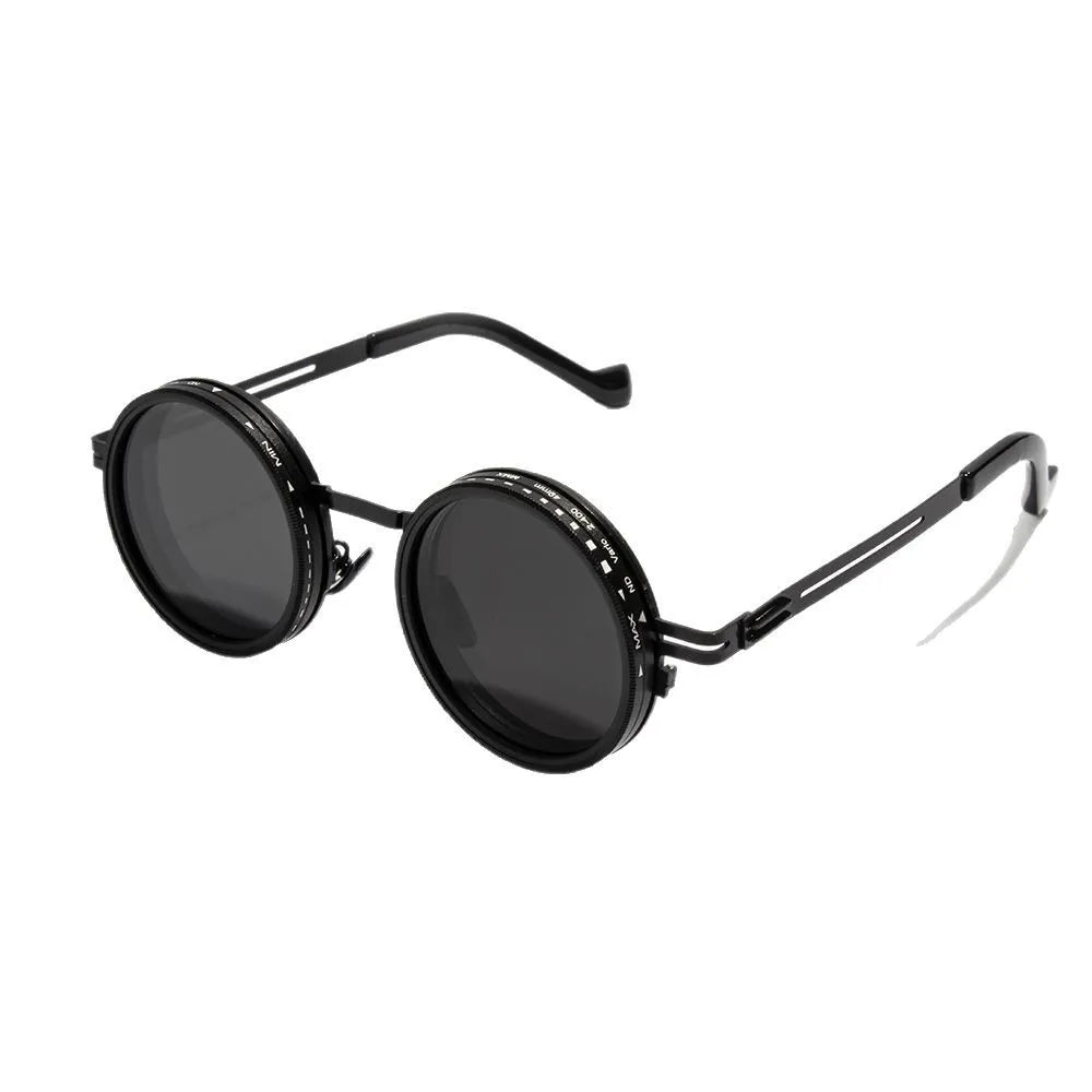 Cycling ND2-400 9 Level Adjustable Dimming Polarized Sunglasses Men Women Fishing Punk Round Glasses Eyeglasses ND Filter