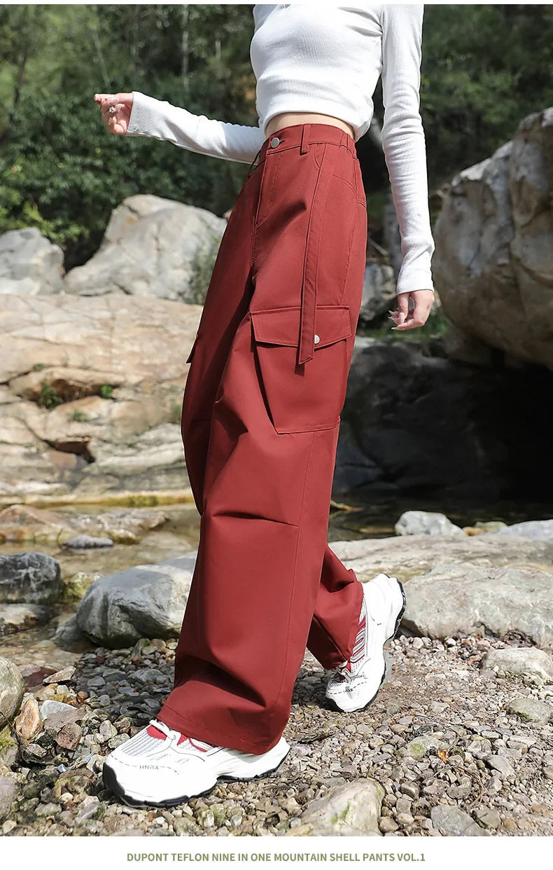 Outdoor Hiking Pants Woman 3 In 1 Removable Fleece Waterproof Camping Trousers Winter Large Pocket Windproof Cycling Travel Pant