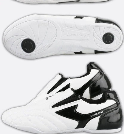 White Breathable Taekwondo Shoes Karate Kung Fu Wrestling Martial Arts Shoes Adults Child Non-slip Soft Oxford Soles Sneakers