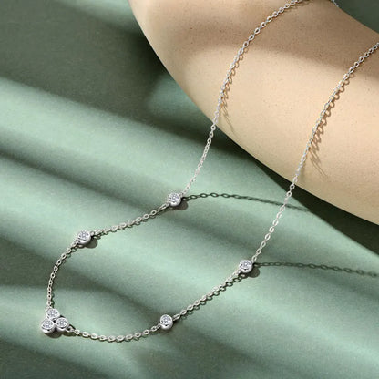 GRA Certified 3mm Moissanite Pendant Necklaces 925 Sterling Silver for Women Necklace Chains Wedding Fine Jewelry Gifts