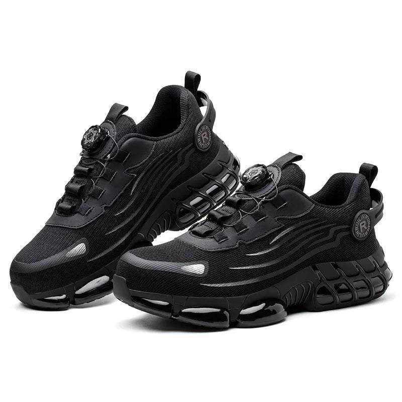 Rotating Button Safety Shoes Men Anti-smash Anti-puncture Work Shoes Fashion Men Safety Sport Shoes Security Protective BootsMen