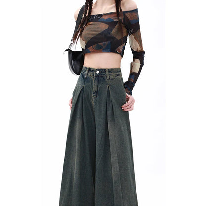 Women's Blue Y2k Jeans Baggy Harajuku Aesthetic Streetwear 2000s Trashy Oversize Denim Trousers Loose Jean Pants Vintage Clothes