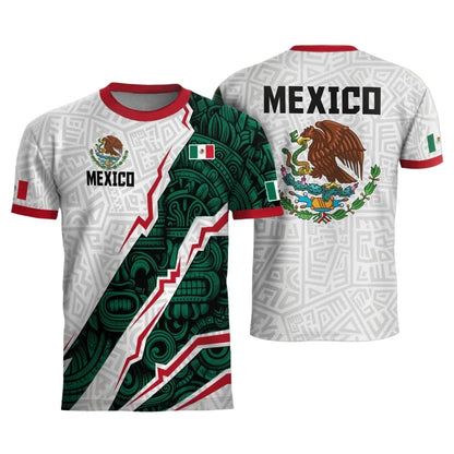Mexico Aztec T-Shirt Men Women Mexican Eagle Emblem Graphic Tee Football sportswear, outdoor casual fashionable streetwear