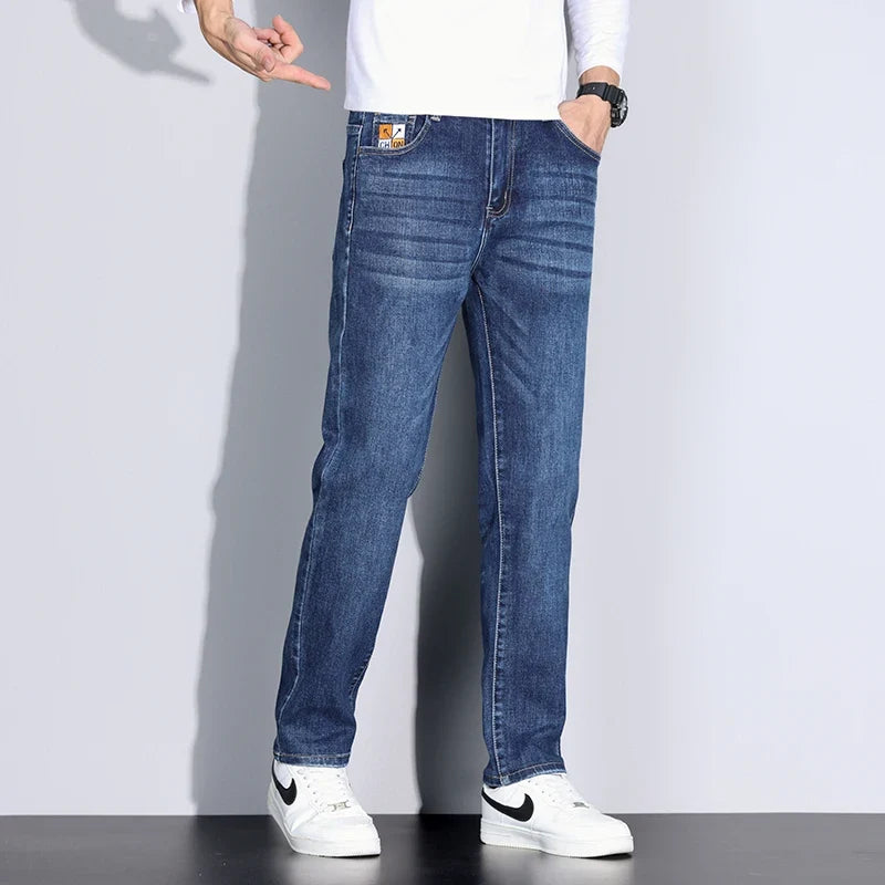 Big Tall Clothes Men's Jeans Extral Long Leg Length Straight Denim Pant Male Lengthened Trouser Slim Thin 190cm 200 Cm 120cm 110