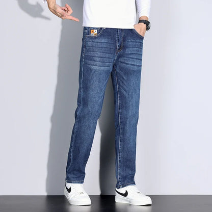 Big Tall Clothes Men's Jeans Extral Long Leg Length Straight Denim Pant Male Lengthened Trouser Slim Thin 190cm 200 Cm 120cm 110