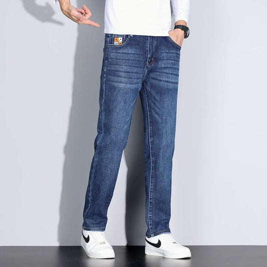 Big Tall Clothes Men's Jeans Extral Long Leg Length Straight Denim Pant Male Lengthened Trouser Slim Thin 190cm 200 Cm 120cm 110