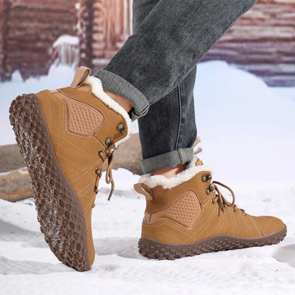 Winter Warm Men Cotton Boots Outdoor Wide Toe Barefoot Snow Boots Breathable Walking Hiking Shoes Comfortable Casual Sneakers