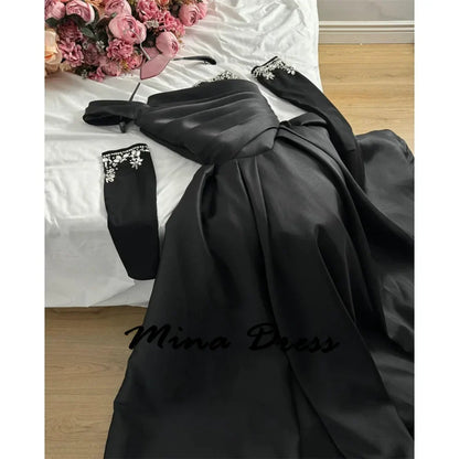 Customized Elegant Satin Women's Evening Gown Elegant Dresses for Women Gala Party Dress Luxurious Simple Evening Wear Prom