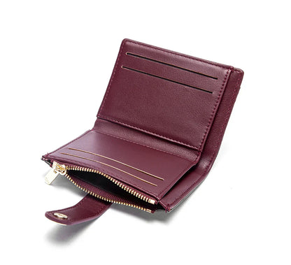 Women's Wallet Simple Wine Red Zero Wallet Credit Card Bag