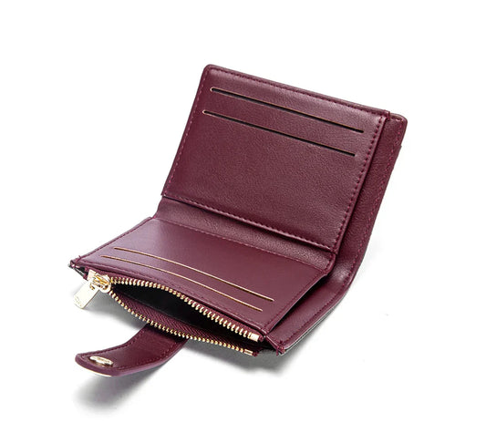 Women's Wallet Simple Wine Red Zero Wallet Credit Card Bag