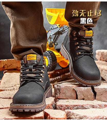 Natural Cow Leather Men’s Women Boots Handmade Retro Winter Autumn Shoes Ankle Snow Boots for Men Top Quality Shoes Dropshipping