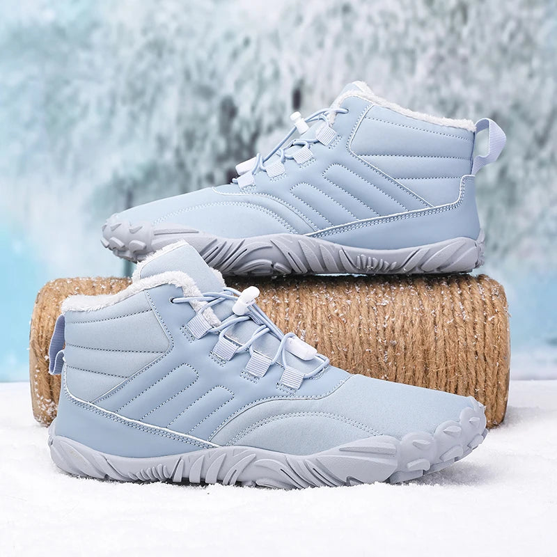 Snow Boots Men Winter Shoes Barefoot Ankle Boots 36-46 Couple Snow Shoes Outdoor Hiking Shoes Fur Warm Plush Boots