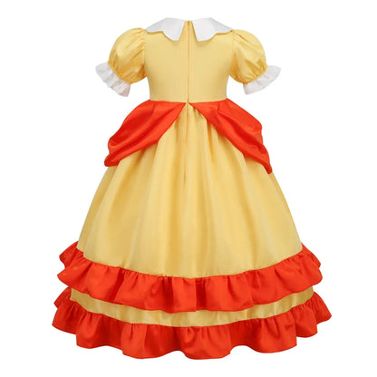 Daisy Girls Princess Dress Cartoon Movie Cosplay Costume Summer Kids Orange Party Outfits 2-10 Years Halloween Fancy Clothes