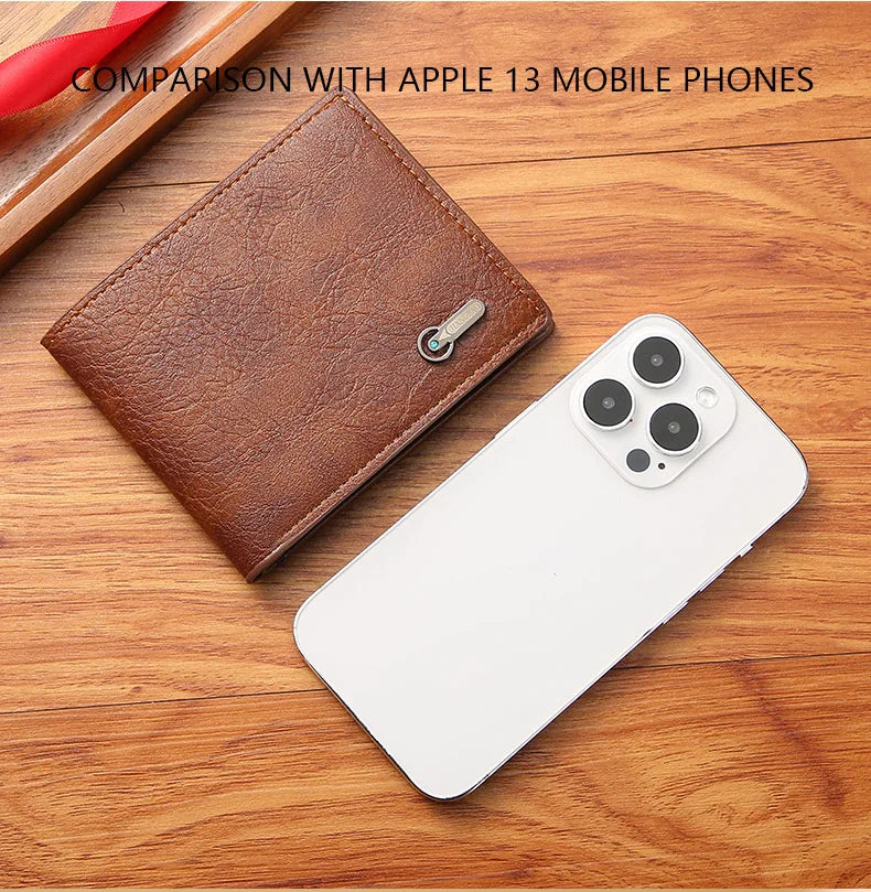 Homme court bifold en faux cuir masculina billetera porte-cartes d'identité porte-monnaie pochette couleur unie hombre business mince