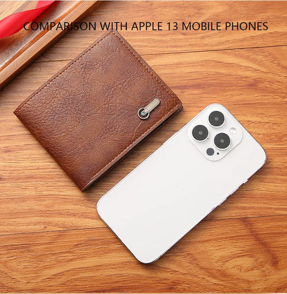Homme court bifold en faux cuir masculina billetera porte-cartes d'identité porte-monnaie pochette couleur unie hombre business mince