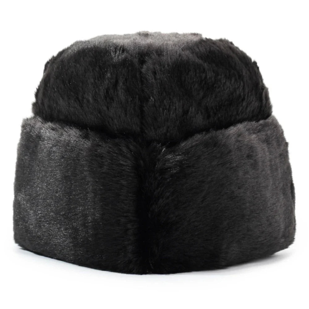 Thick Warm Winter Hats for Men Classic Faux Fur Russian Hat Male Snow Ski Earflap Cap Bomber Hat Dad Father Russian Cap