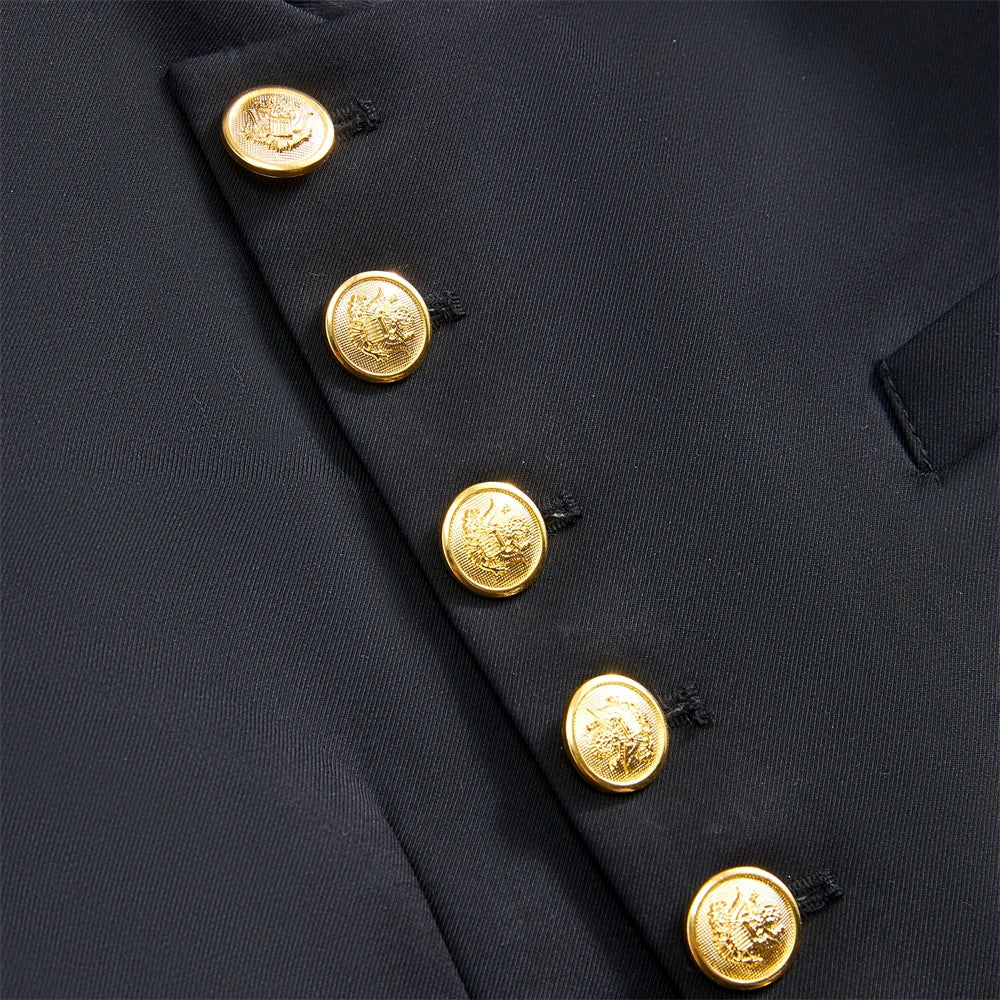 Stand Collar Kids Communion Suit Birthday Party Suits Jacket Pants Golden Buttons 3-14 Y Toddler Tuxedo