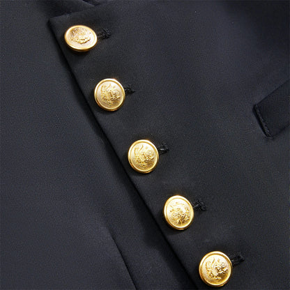 Kids' Two - Piece Suit Set: Royal Blue Jacket with Gold Buttons & Pants, Formal Outfit for Boys