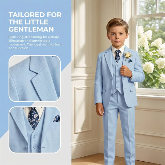 24H Ship Summer Linen Suit Set for Boys 3-14 Yrs, Breathable Lightweight Beach Wedding Suit for Kids, Communion High-End Suits