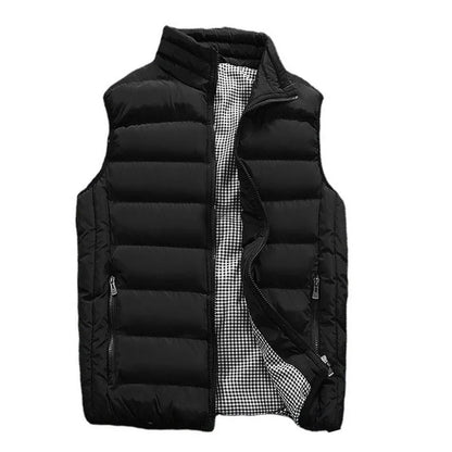 Men's Embroidery Brand High Quality Warm Vest Vest, Autumn and Winter Luxury Fashion Brand, Sleeveless Outdoor Windproof Jacket