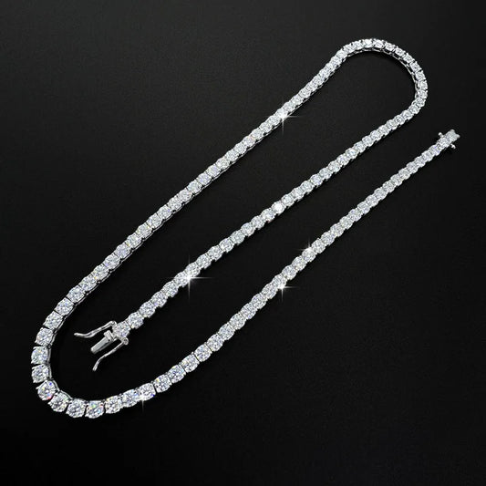 Bijoux de luxe VVS Moissanite Argent Sterling 925 Mode Moissanite Bracelet et Collier Tennis Pour Femme