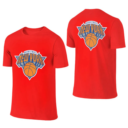 100% Cotton New York Basketball T-Shirt Men's Double Sided T Shirt Men O-Neck Summer Shirts Tops Oversized