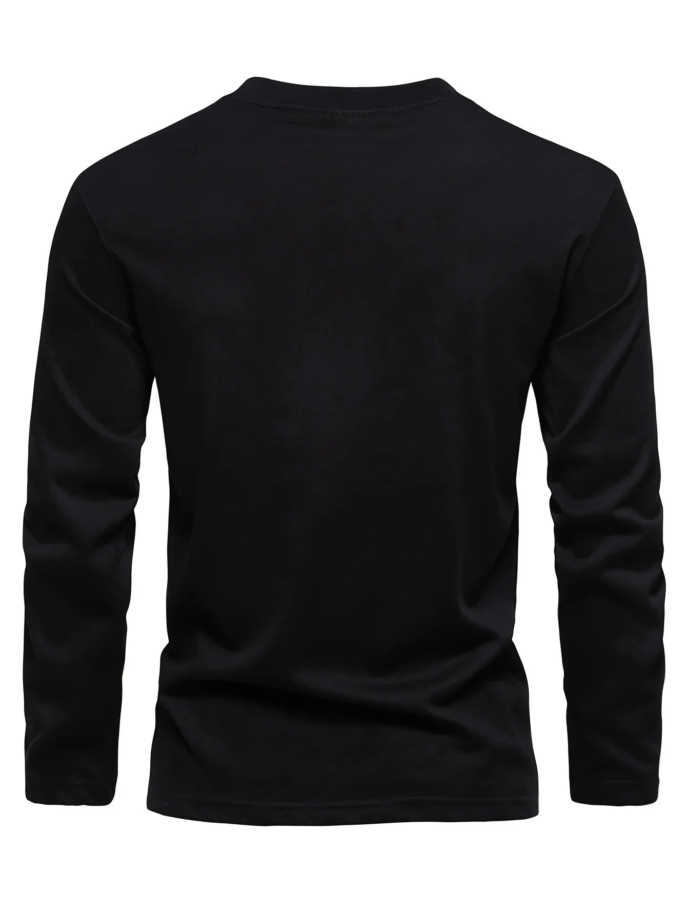 Men's 100% pure cotton loose and comfortable casual sports Brooklyn letter printed round neck long sleeved T-shirt top