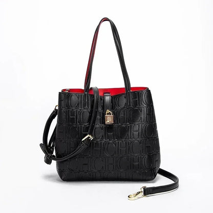 Women's Large Capacity Embossed Shoulder Bag Solid Color with Simple Texture Minimalist Design 2026 Trendy Fashion Commute