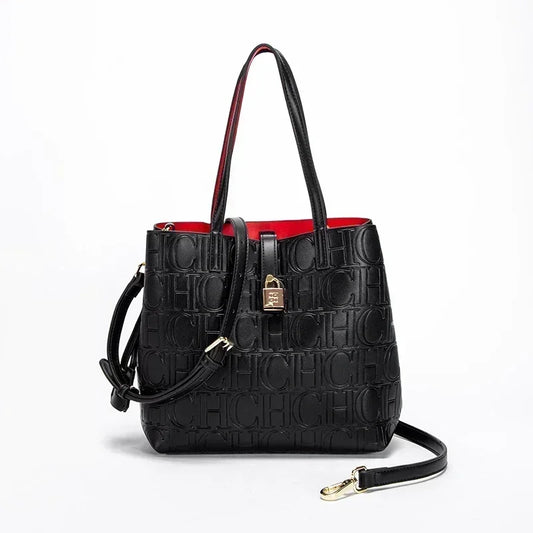 Women's Large Capacity Embossed Shoulder Bag Solid Color with Simple Texture Minimalist Design 2026 Trendy Fashion Commute