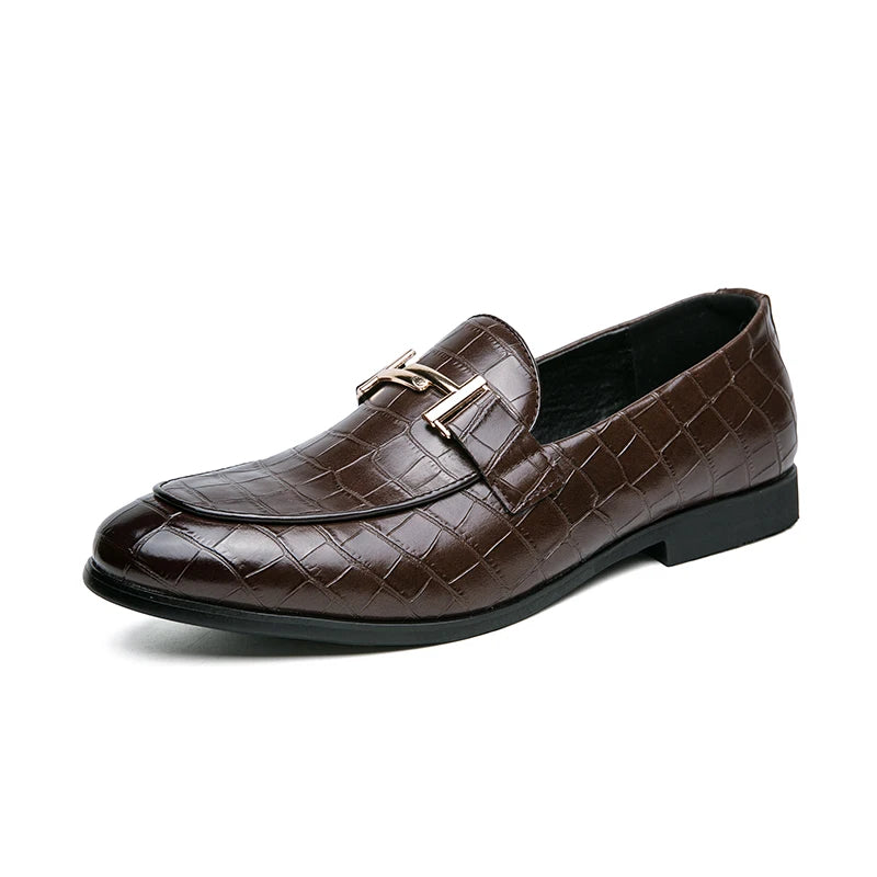 2024 High Quality Casual Leather 38~48 Designer Mens Dress Wedding Black Fashion Office Business Loafers Formal Shoes for Men