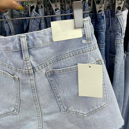 New Rough-edged Denim Shorts Women's Loose A-shaped Ripped Hot Pants High Waisted Shorts Womens Shorts Shorts Shorts for Women