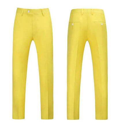 19 Colors High Quality Men's Solid Color Slim Fit Suit Pants Fashion Formal Business Social Groom Wedding High End Trousers