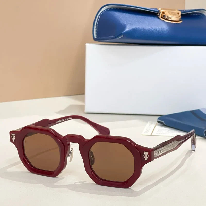 Irregulare Square Sunglasses Thick Acetate Polygon High Quality Handmade Vintage Fashion Brand Design UV400 with Case