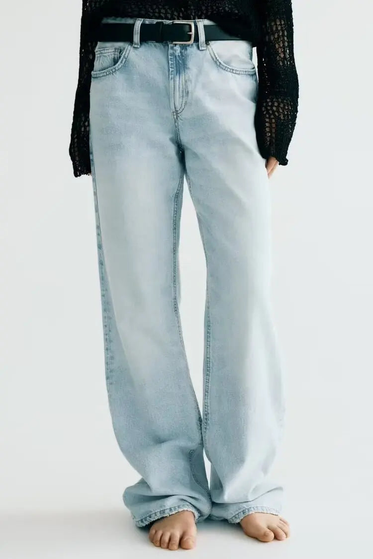 Z1975 straight height waist long jeans 2025 ETJ Autumn/Winter New Wash Product y2k Classic  Jeans for women