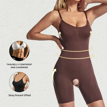 Bodysuit Shapewear Women Open Crotch Tummy Control Full Body Shaper Seamless Slimming Sheath Butt Lifter Abdomen Shapers Corset